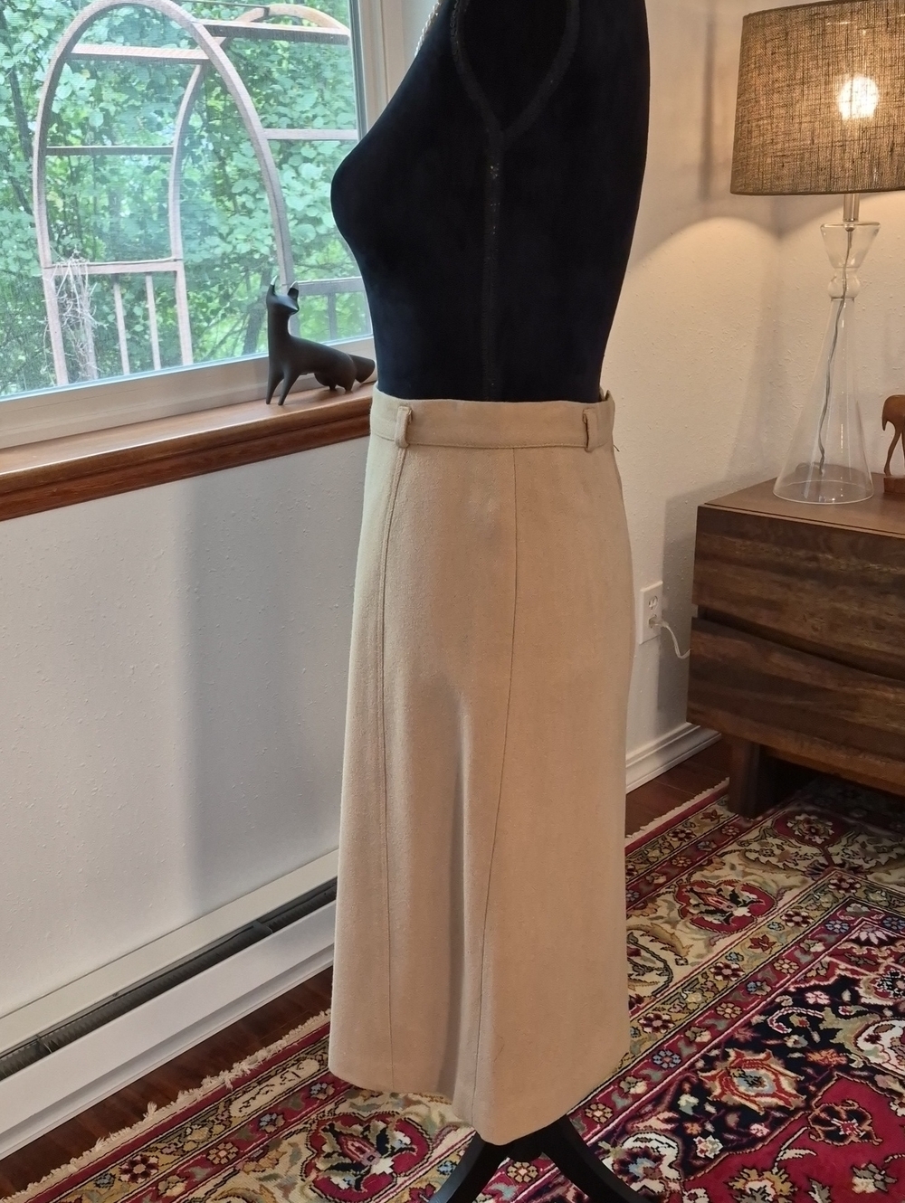 EVAN PICONE 70s Wool A LINE Skirt Camel 10 - Picture 3 of 8